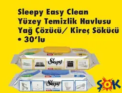 SLEEPY EASY CLEAN YÜZEY TEMİZLİK HAVLUSU YAĞ ÇÖZÜCÜ/KİREÇ SÖKÜCÜ 30'LU